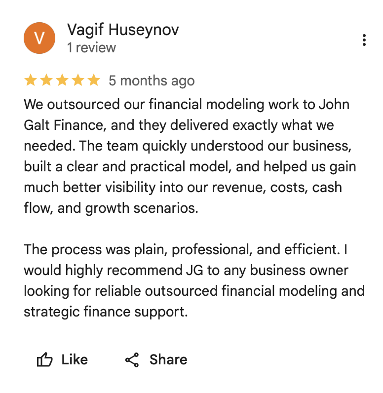 Client review on Trustpilot