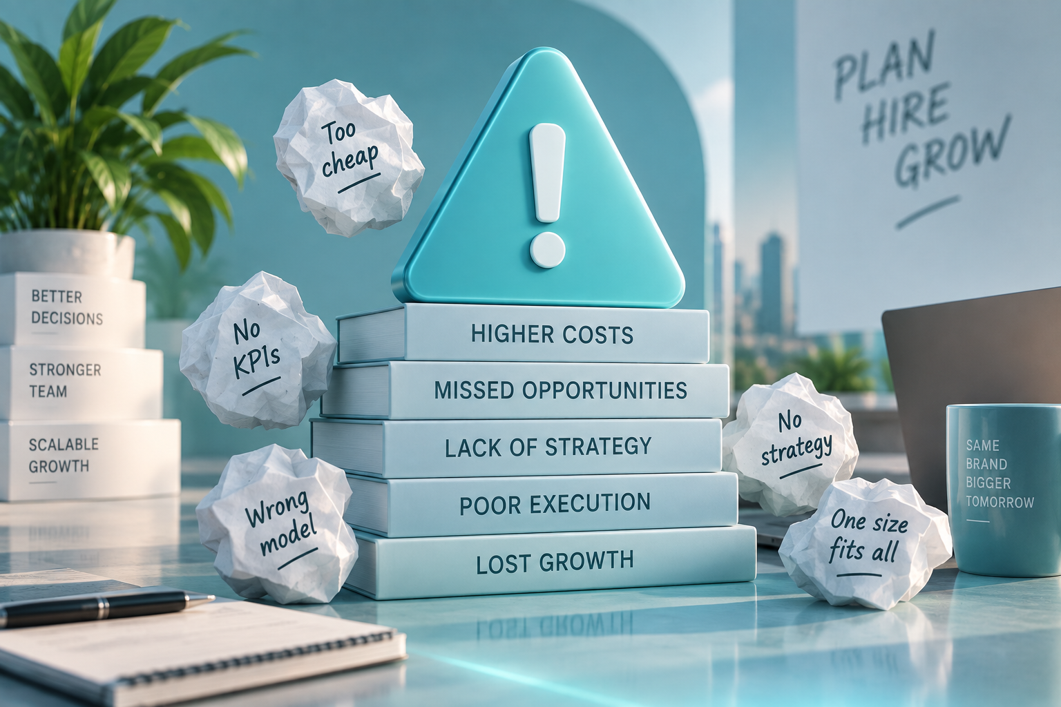 Warning sign showing higher costs, missed opportunities and lost growth